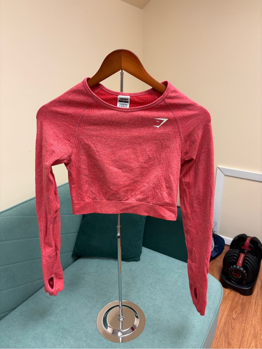 Gymshark Coral Seamless Long Sleeve Crop Top